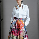 Zero Waste Box Pleat Skirt Big Bloom