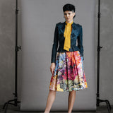 Zero Waste Box Pleat Skirt Big Bloom