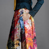 Zero Waste Box Pleat Skirt Big Bloom