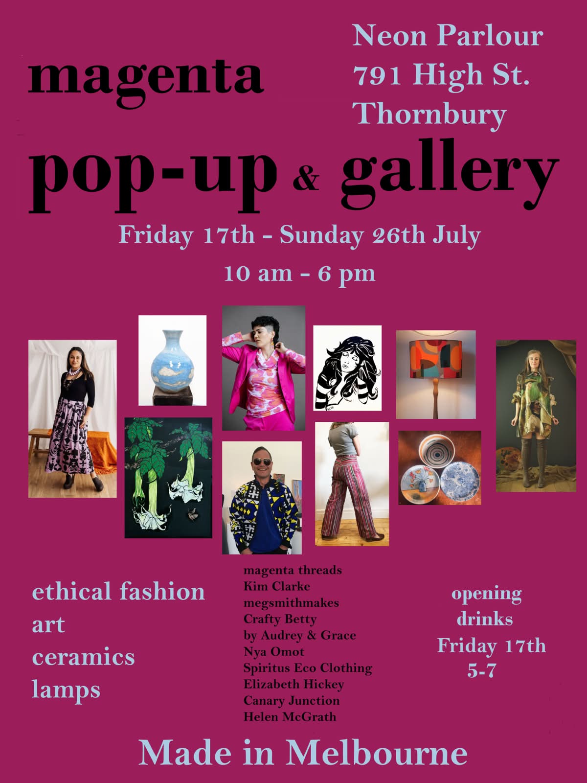 by Audrey & Grace at the Magenta Pop Up and Gallery, Thornbury — July 2026