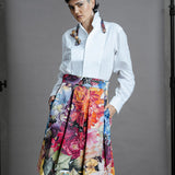 Zero Waste Box Pleat Skirt Big Bloom