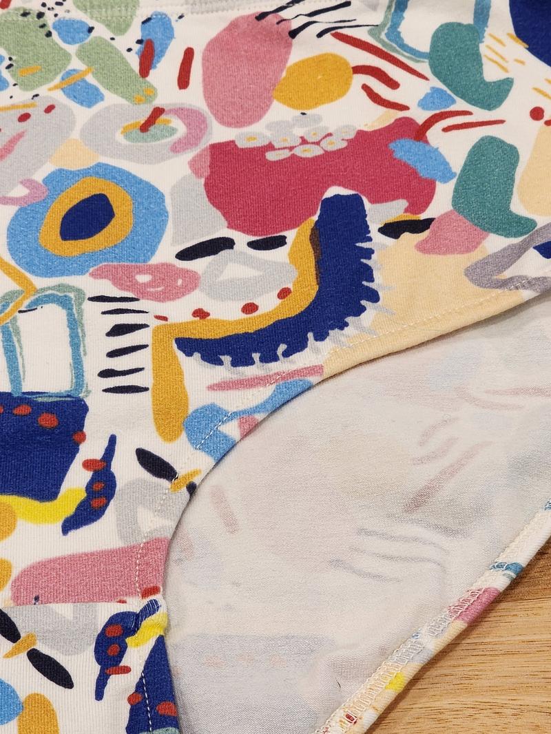 Big Girls Briefs in the Magnetic print, Australian made cotton underwear close up of print
