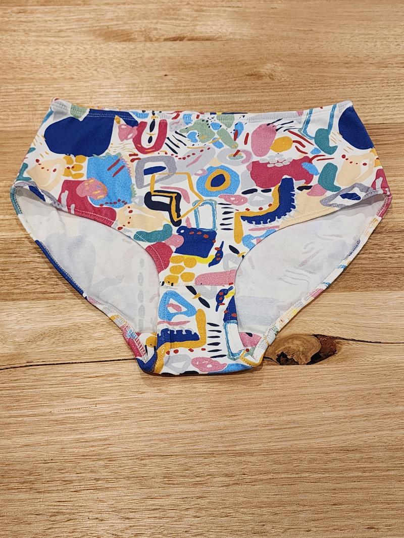 Big Girls Briefs in the Magnetic print, Australian made cotton underwear front view