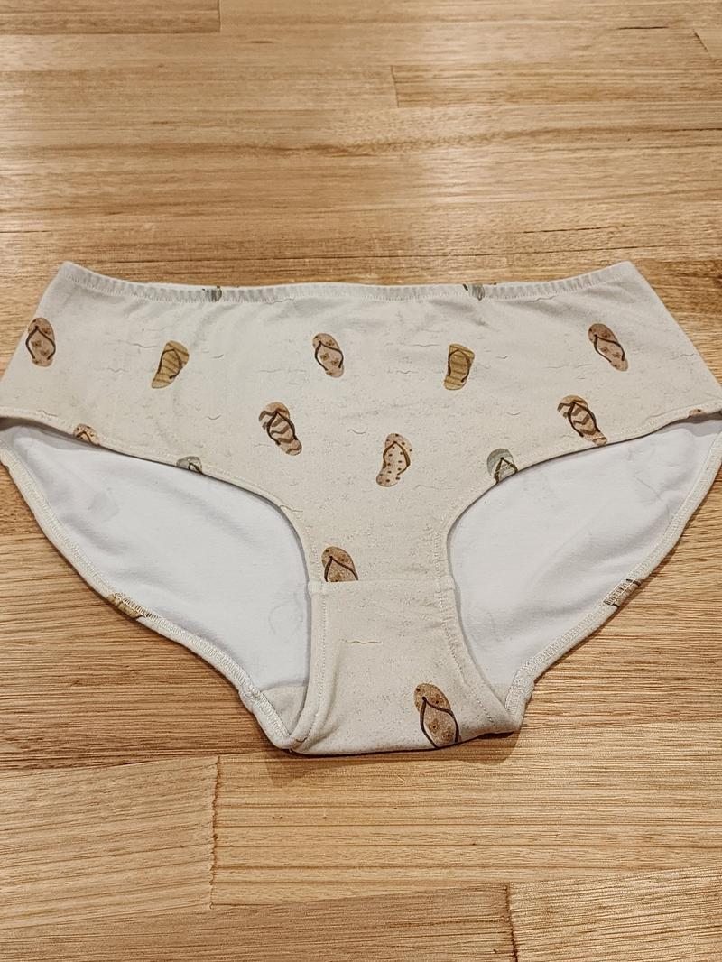 Big Girls Briefs in the Thongs print, Australian made cotton underwear Front View
