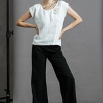 Pin Stripe Trousers - Grey Italian Wool-Pants-8-byaudreyandgrace