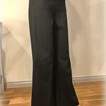 Grey Wool Pin Stripe Trousers-SQ3726974
