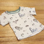 Kids tee in Baby Dinos print, Australian cotton Front View