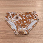 Little Girls Briefs Sunflowers - Comfortable Australian Made Underwear-Girls Underwear-2-3-byaudreyandgrace