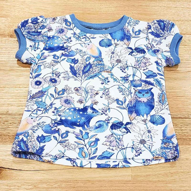 Kids Puff Sleeve Tee Owl & Quoll-SQ4736927