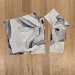 The Floriferous limited edition handkerchief pouches by Audrey and Grace, two unique pieces made from the last of the sold out Floriferous botanical print fabric, handmade in Melbourne's Dandenong Ranges.