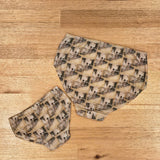  Matching mother and daughter underwear in the Mother and Child print, back view, ethically made in Melbourne.