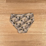 Little Girls Briefs in the Mother and Child print, back view, Australian made kids underwear