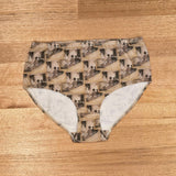 Girls Briefs in the Mother and Child print, front view, high waist Australian women's underwear made in Melbourne