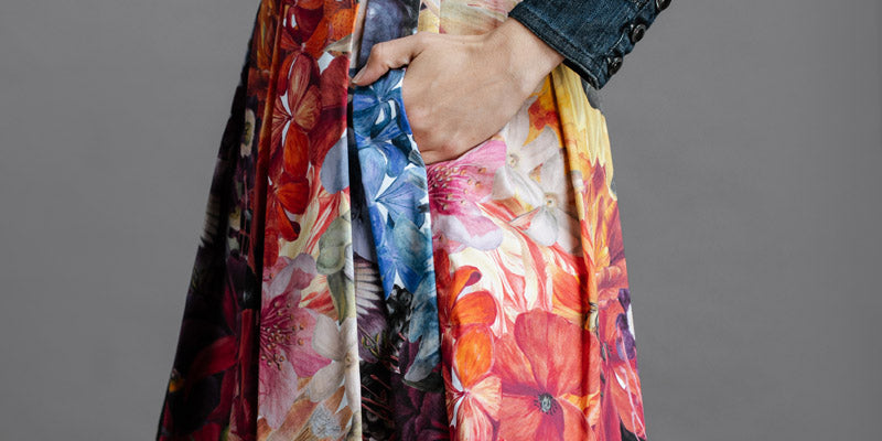 Zero Waste Box Pleat Skirt Big Bloom-Skirt-6-byaudreyandgrace