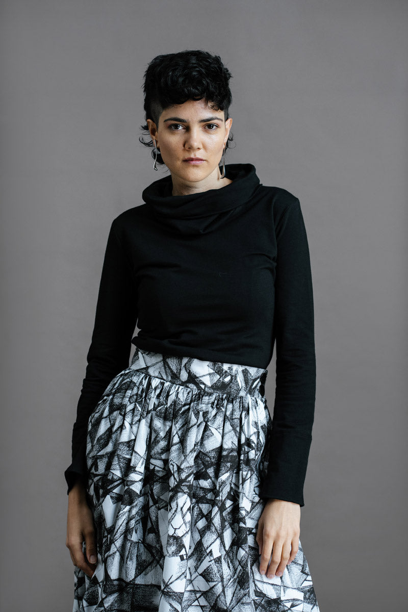 The Ruby Jumper in Black, Australian Women's Jumpers made from Australian cotton — Front facing