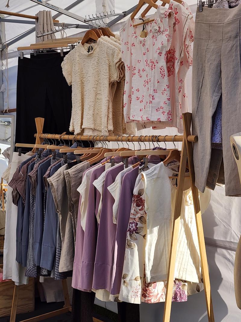The Ruby Jumper Lavender, with large cowl neck, Australian Women's Jumpers made from Australian cotton — Front facing styled on mannequin
