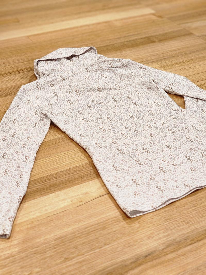 The Ruby Jumper Leopard Print, with large cowl neck, Australian Women's Jumpers made from Australian cotton — Flat lay mid shot cropped