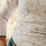 The Ruby Jumper Leopard Print, with large cowl neck, Australian Women's Jumpers made from Australian cotton — Front close up with denim skirt