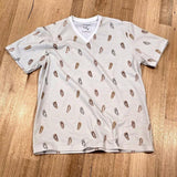 Unisex tee in Thongs print, Australian cotton t-shirt — flat lay front view