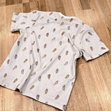 Unisex tee in Thongs print, Australian cotton t-shirt — flat lay back view